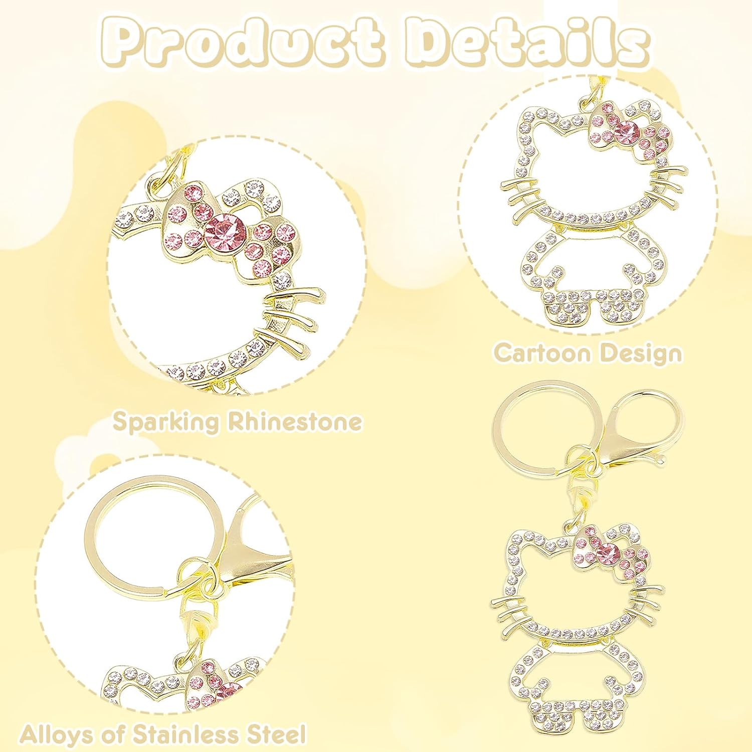 Cute Keychain, 3D Cute Kawaii Anime Key Chain, Decorative Accessories for Handbags, School Bag, Gift for Girls – Bild 3