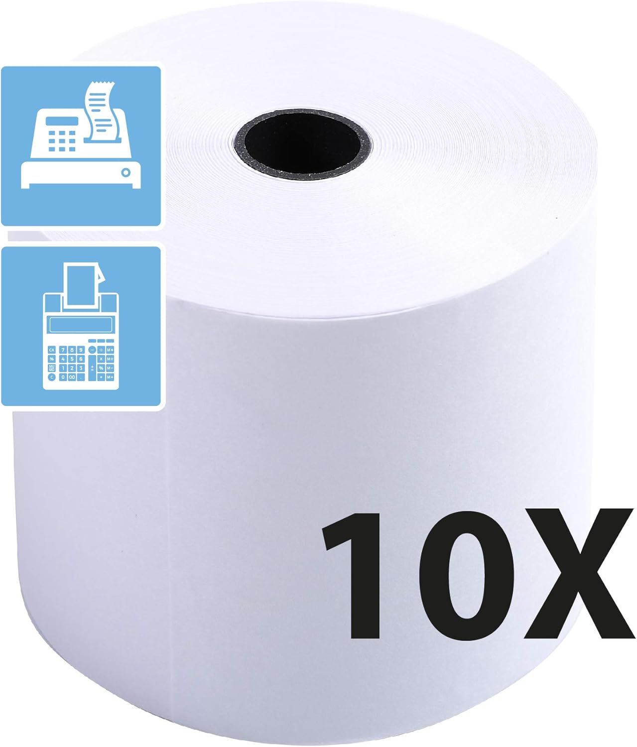 Exacompta 40592E Pack of 10 Till Rolls, 1-Ply Offset (Wood-Free) Standard, Width: 57 mm, Length 40 m, Diameter Core 12 mm, 60 g/m² Extra for Inkjet Printing, Cash Registers, Desktop Calculators and – Bild 2