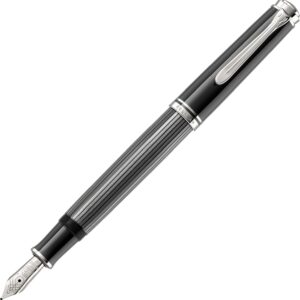 Pelikan Souverän 605 Stresemann 813631 Fountain Pen Black / Anthracite Nib B Wide High-Quality Piston Fountain Pen in Gift Case