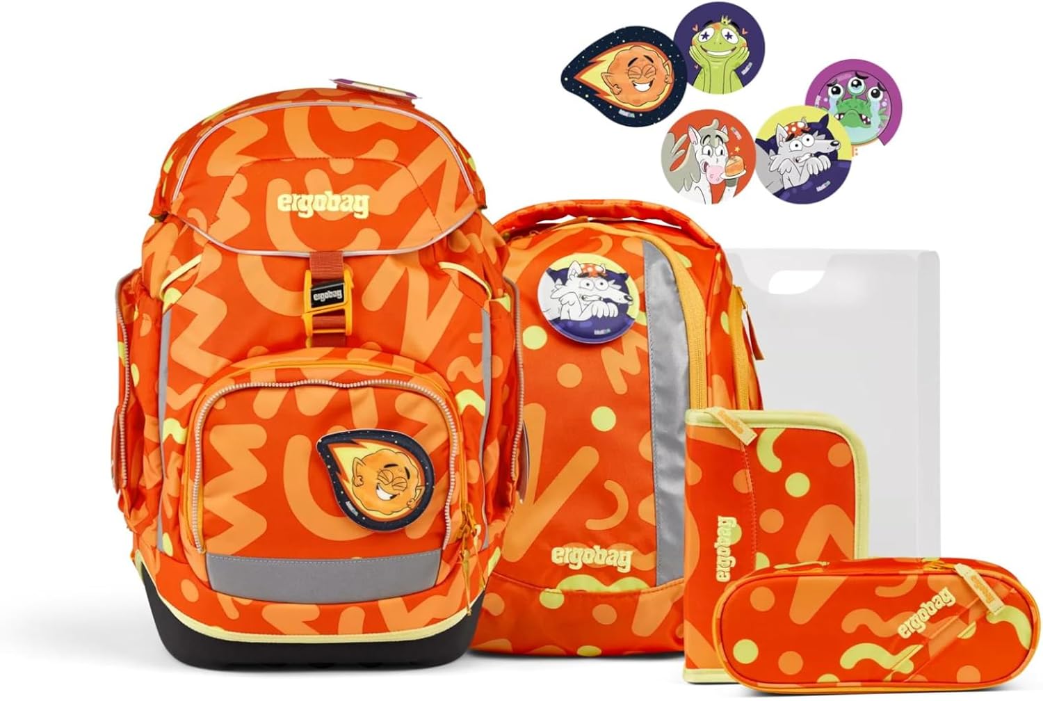 ergobag Ergonomic School Backpack, Flexible 6-Piece Set, 1st Grade Primary School