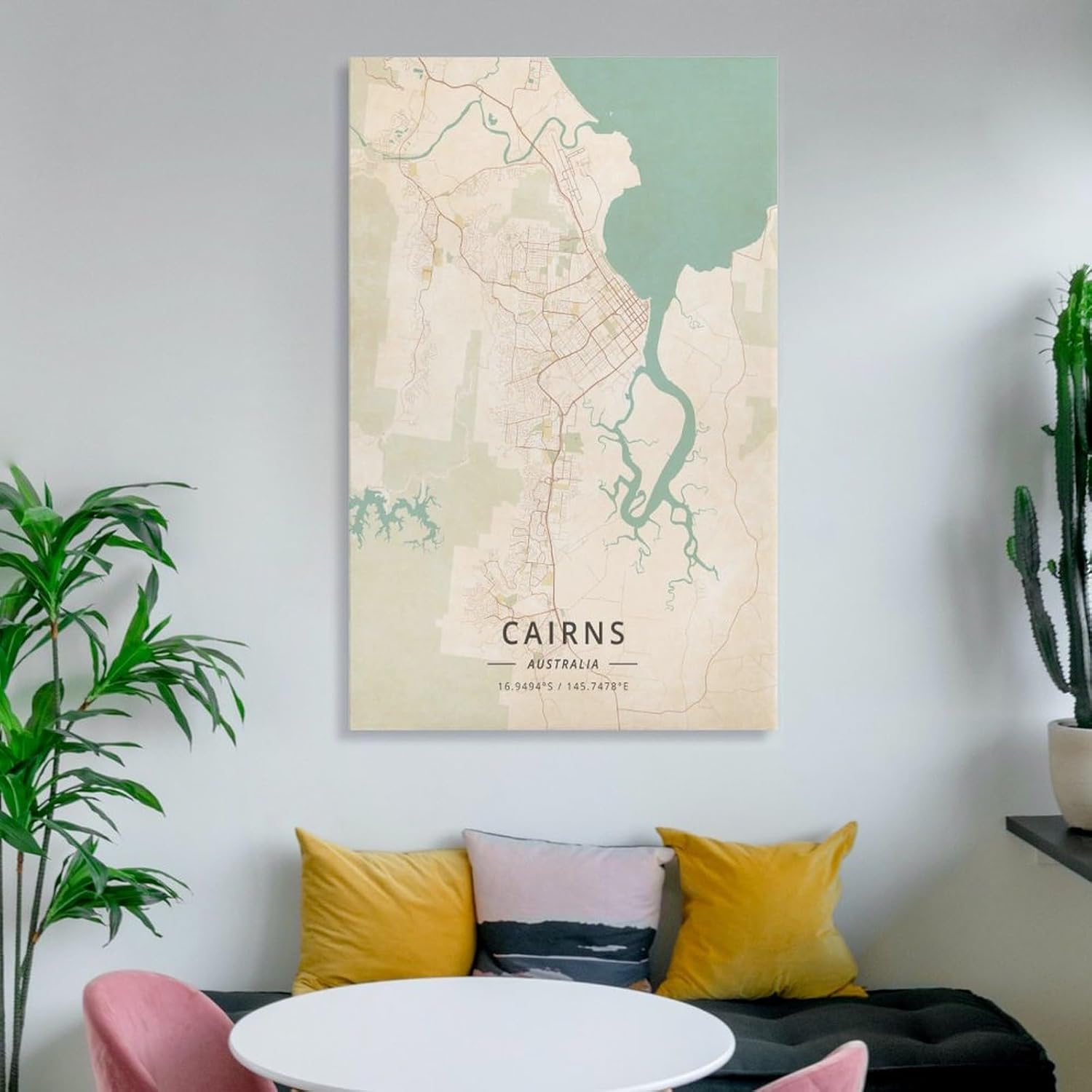 LZTEN Cairns Australien-Karten-Poster, Vintage-Druck, Leinwand, Wandkunstdruck, Poster für Zuhause, Schule, Büro, Dekoration, ungerahmt, 30 x 45 cm – Bild 7