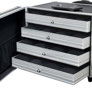 MR Maestro Relojero – Robust aluminium watch box, space for 48 watches and jewellery, ideal for men’s watches, waterproof, aluminium, large