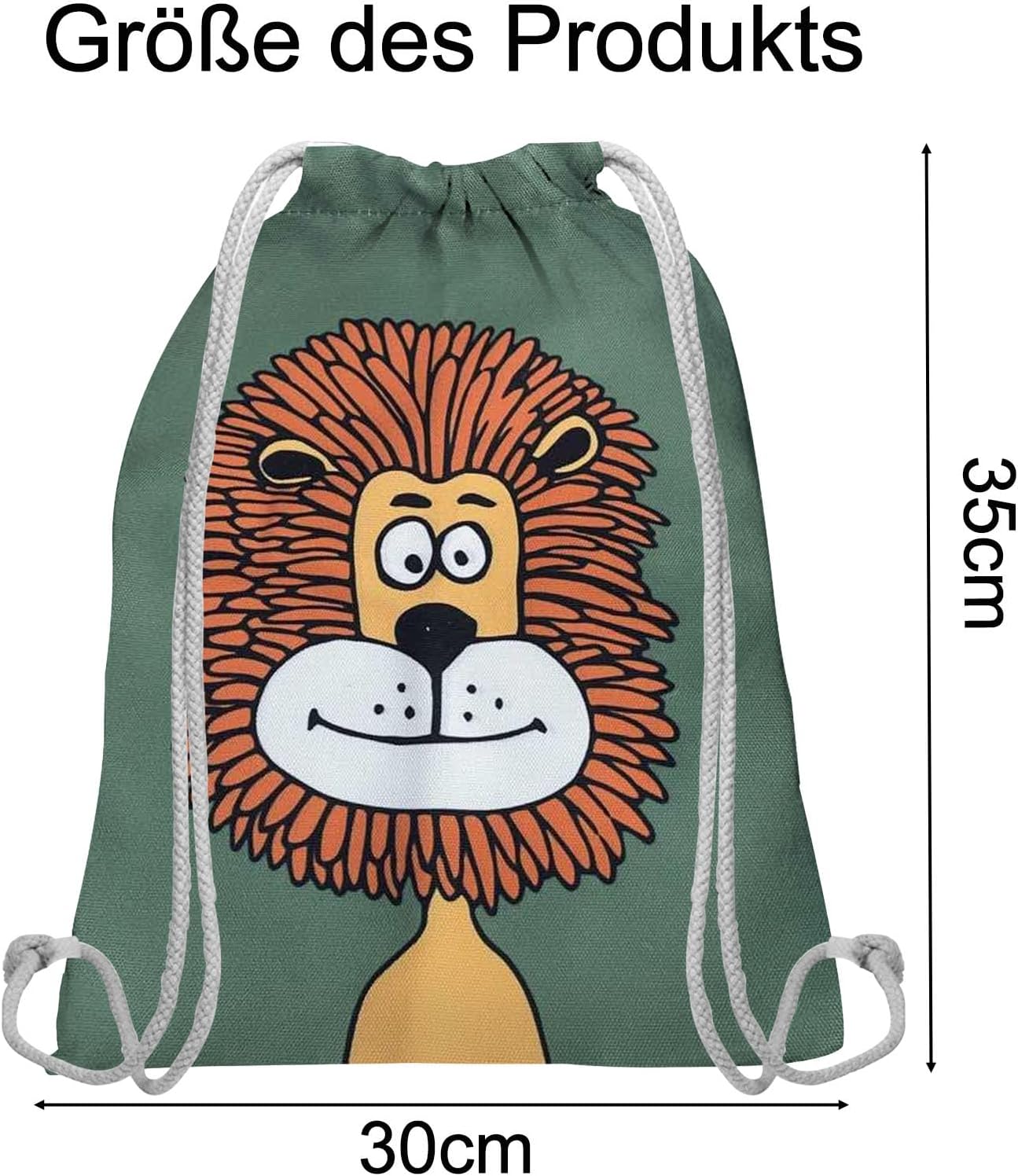 Gym Bag Girls and Boys, Lightweight and Robust Gym Bag Children, Sports Bag Boy, Sports Backpack Children, Swimming Bag, Cute Lion Design, for Sports, School (Dark Blue-1) – Bild 6