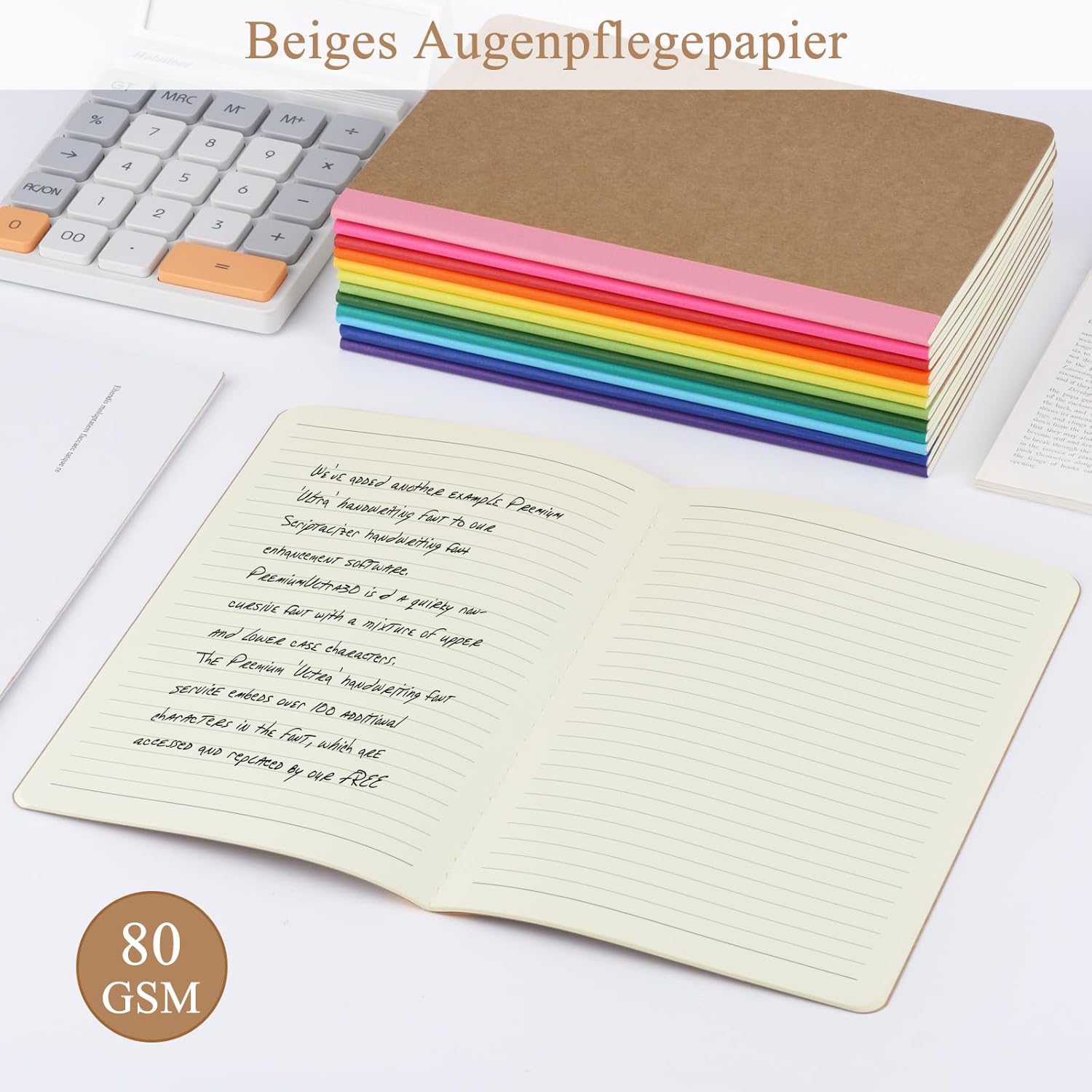 ZCZN Notebook A5 Lined, Pack of 24 Notebooks with 30 Sheets, 12 Colours Notebook for Office and School – Bild 5