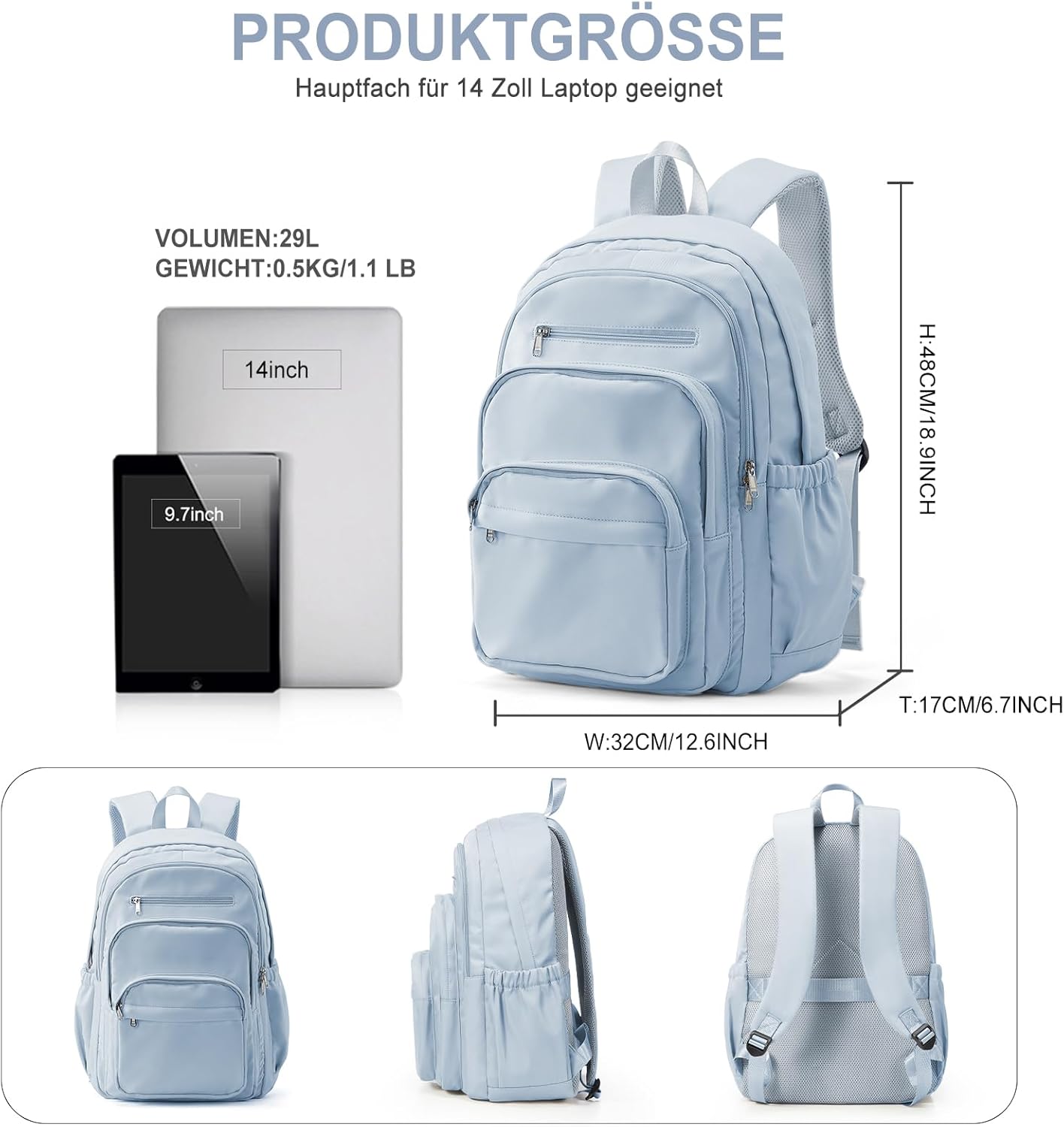 Backpack Women Men Lightweight School Backpack Teenager Girls Boys – Bild 2