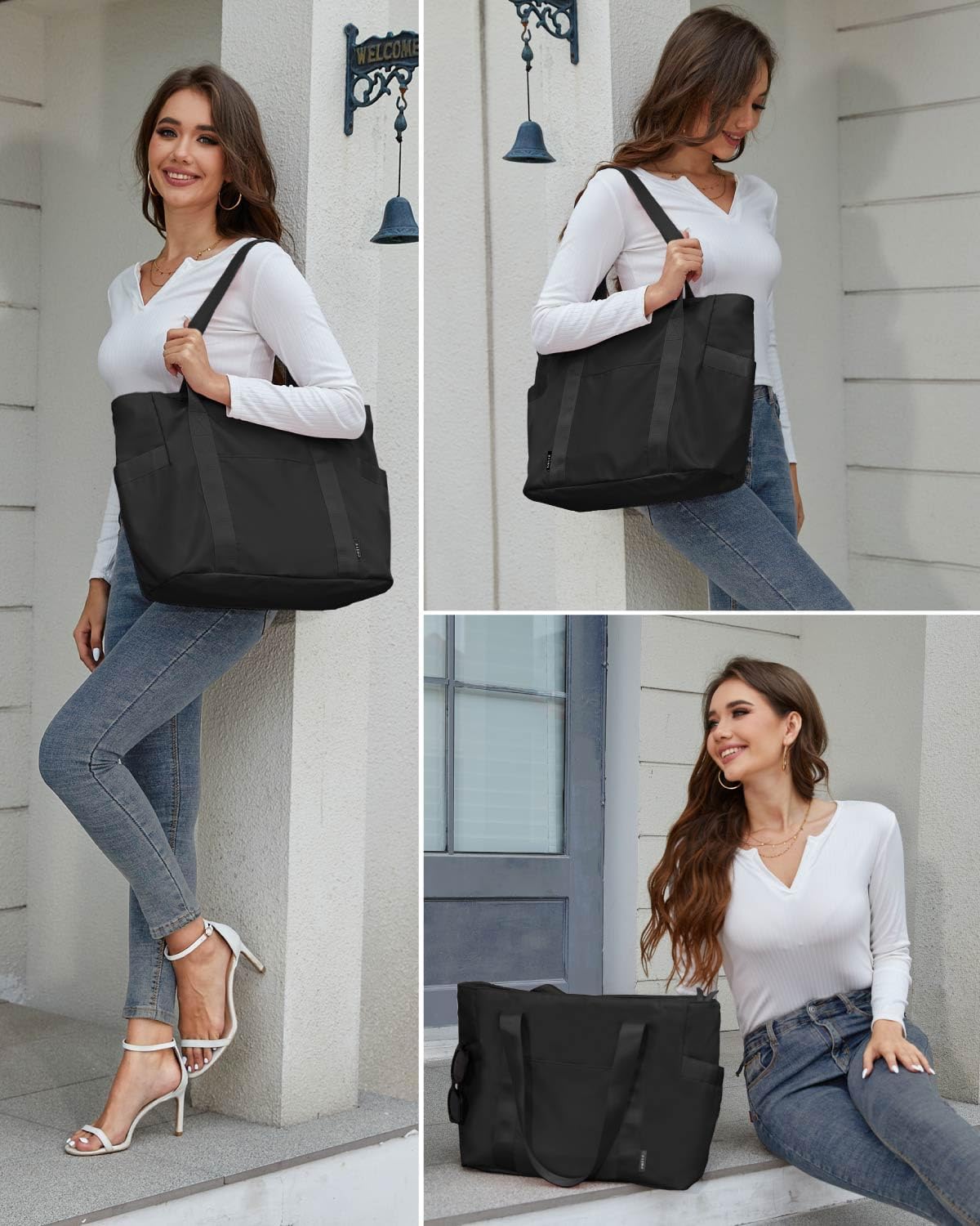 Prite Laptop Tote Bag for Women Waterproof Shoulder Bag with 16 Inch Computer Compartment for Work School Travel – Bild 7