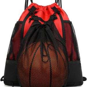 STAY GENT Boys Basketball Drawstring Backpack, Football Backpack, Sports Bag, Sports Bag with Removable Mesh Pocket for Volleyball, Baseball, Yoga