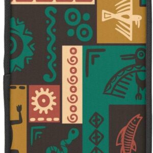 Large Capacity Pencil Case Tribal Ancient Totem Symbol Collage Vintage Pencil Box Pen Pouch for Middle/High School Office College Adult Girl and Boy, As Pic, Bag organiser