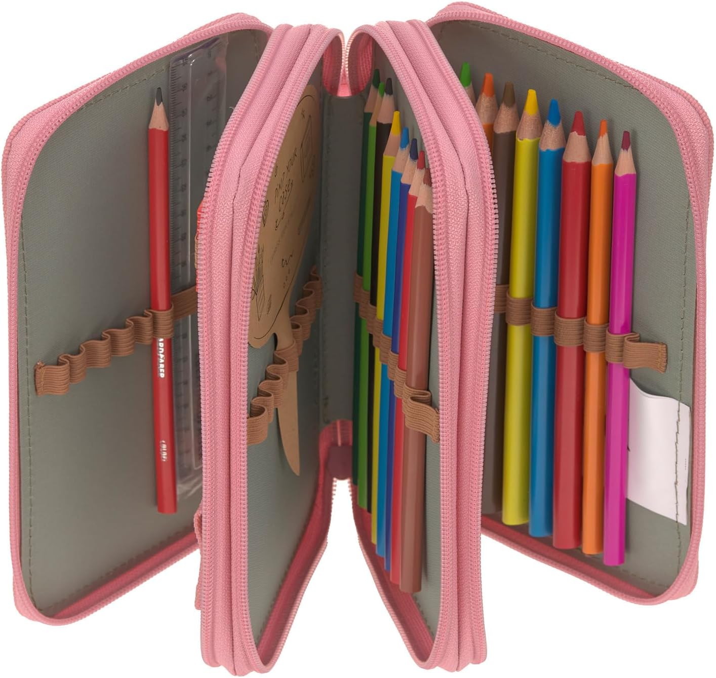 LÄSSIG Unisex Children's School Triple Pencil Case Luggage Children's Toy, pink, pencil case – Bild 3