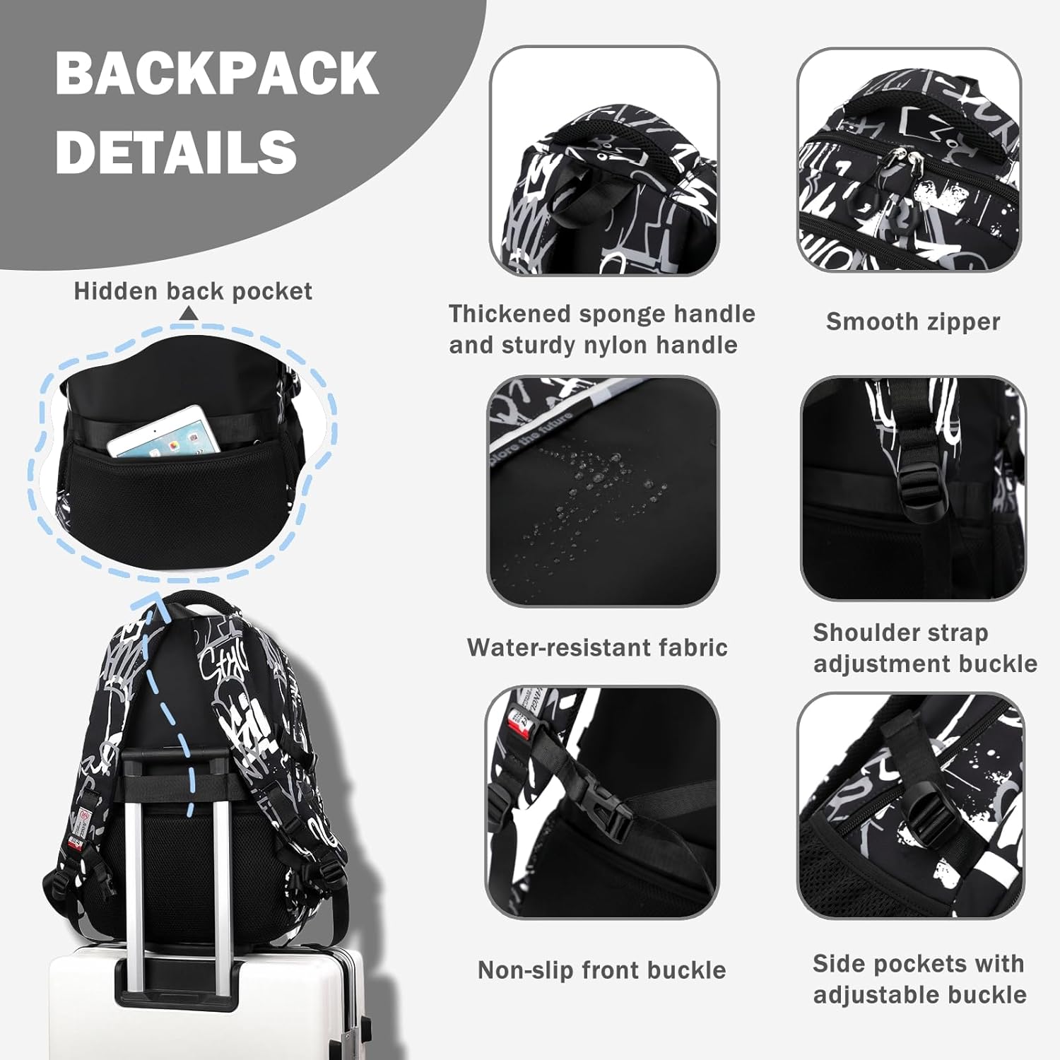 Kids School Backpack for Boys Casual Bookbags Elementary Middle School Bag – Bild 4