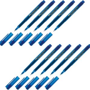 Faber-Castell Broadpen 1554 205065 Fineliner Pens 0.8 mm Blue Pack of 10