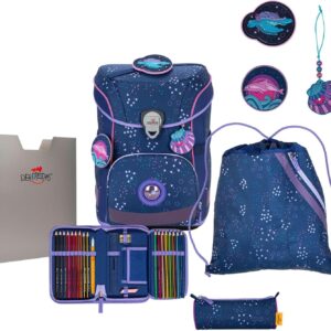 DerDieDas ErgoFlex Easy Set 5-teilig, leichter Schulranzen für die Grundschule – stabil, sicher & ergonomisch, höhenverstellbar, ca. 22,5 l Volumen, ca. 950 g Gewicht