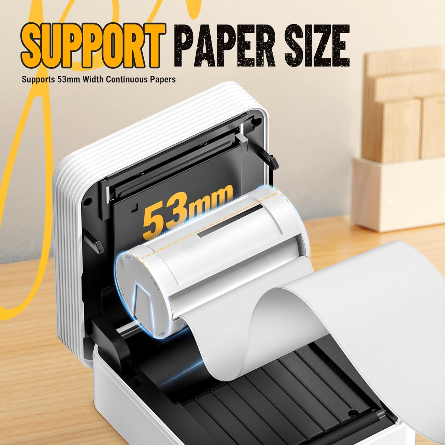 Nelko Mini Printer PM230 Sticker Printer Photo Printer with 3 Rolls Labels for Smartphone Thermal Printer Bluetooth Label Printer for DIY Creation, Study Notes, (White) – Bild 7