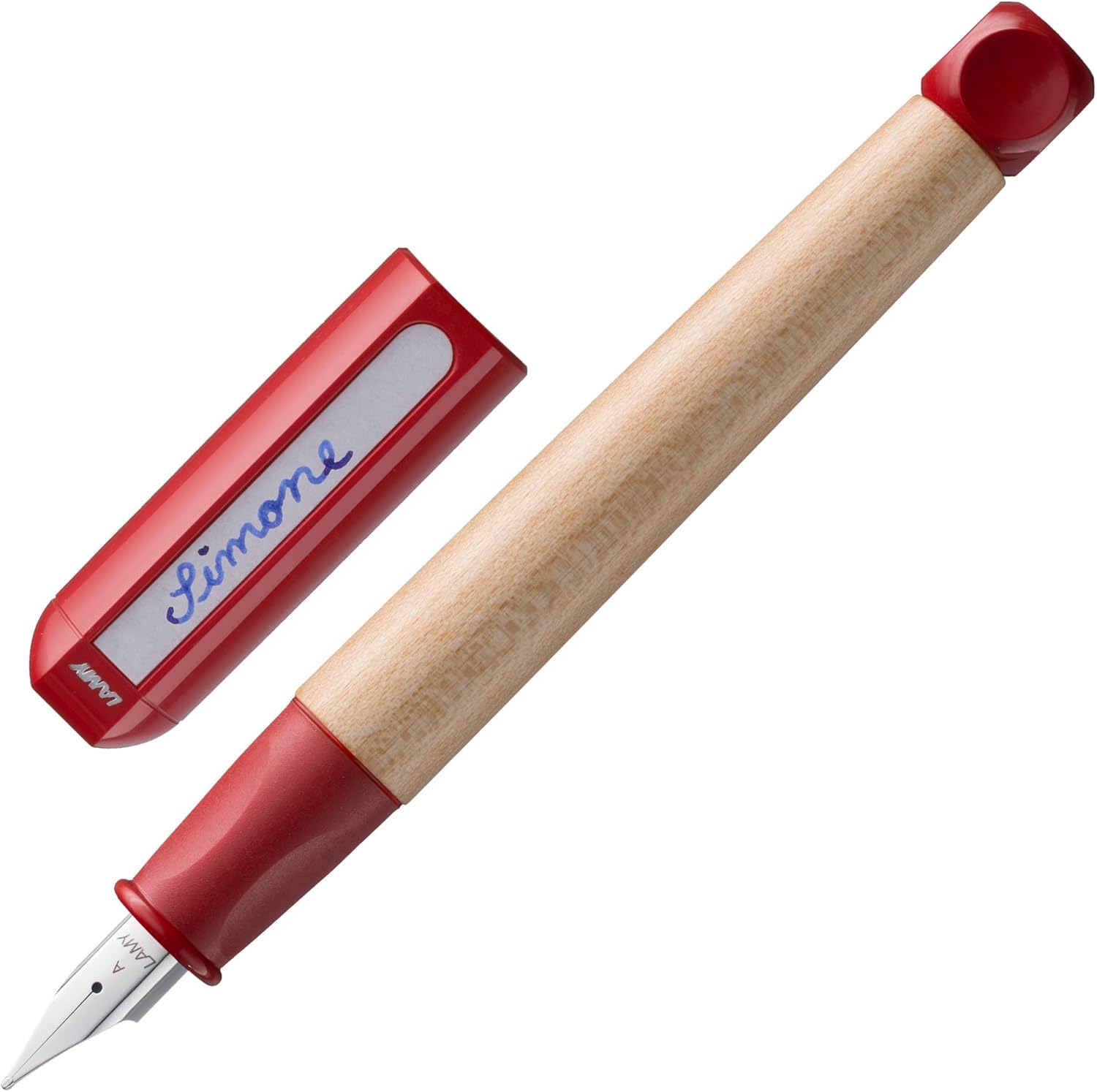 Lamy ABC Set 010 Child-Friendly Learning to Write Fountain Pen, Pencil 110 Maple Wood Non-Slip Grip in Red, Steel Nib for Beginners Including Ink Cartridge T 10 Blue and Pencil Lead M 44 1.4 mm B – Bild 2