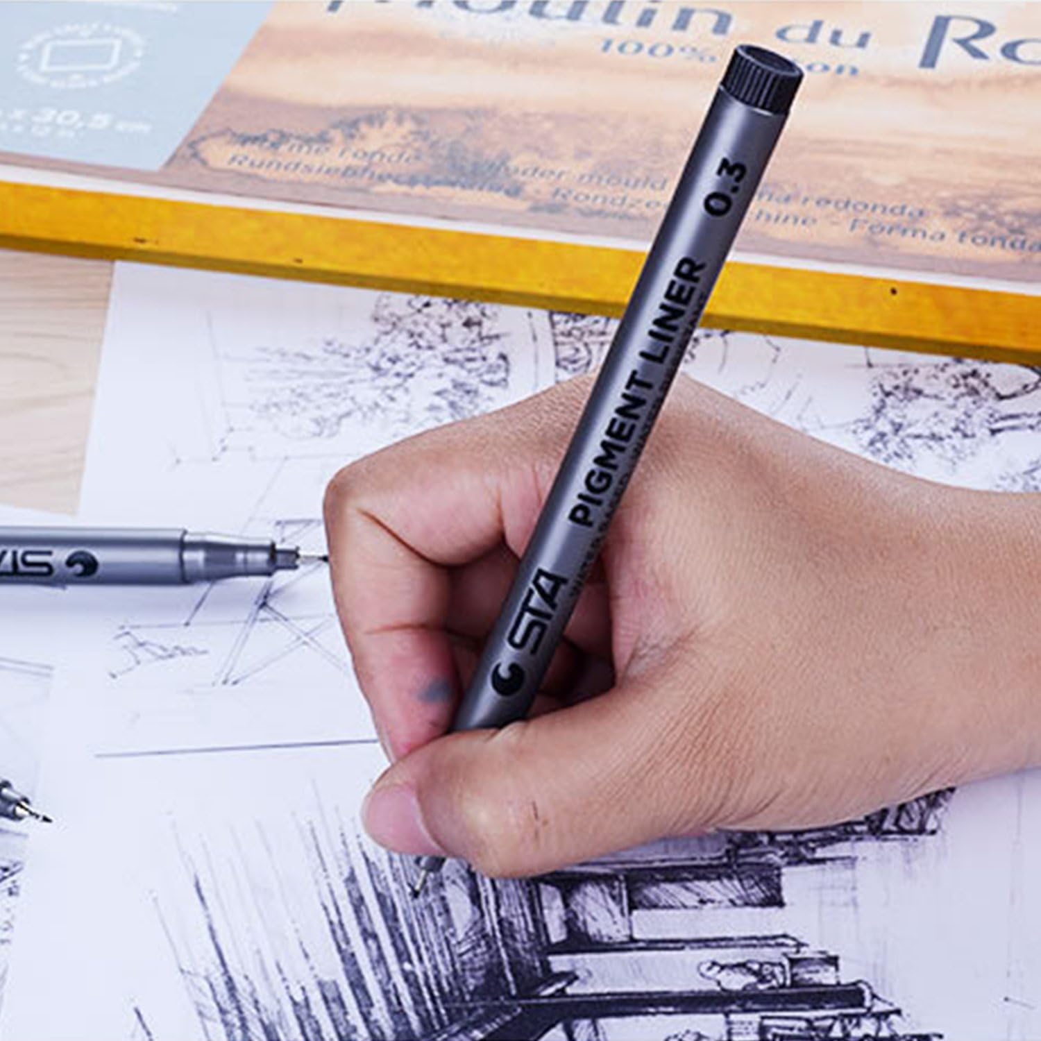Premium Fine Liner Pens Set, Office Documents For Sketching, Artist Illustration, Technical Drawing, Ideal For Calligraphy Writing, Shopping Lists, Notes And Appointments – Bild 4