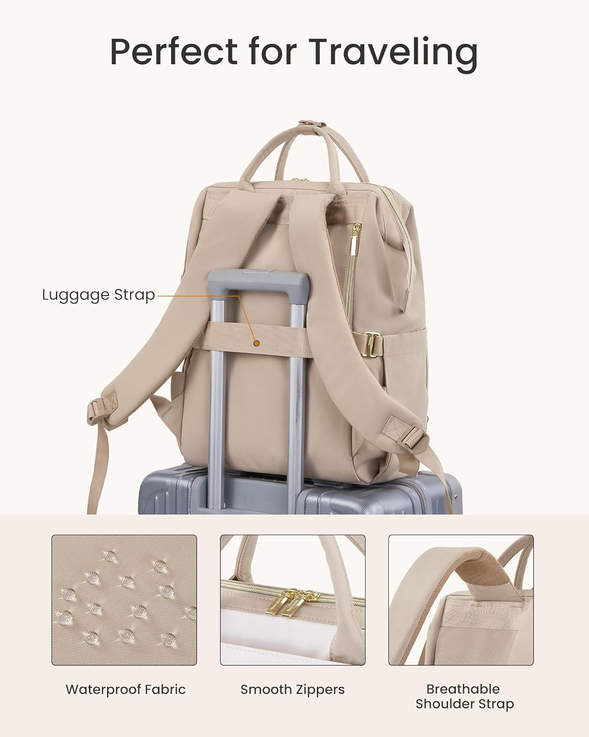 LOVEVOOK Backpack Women's 15.6 Inch Laptop School Backpack Teenager Girls School Bag Elegant Travel Backpack Women School Bag City Daypacks Waterproof Work Bag Daypacks for Travel University School – Bild 6