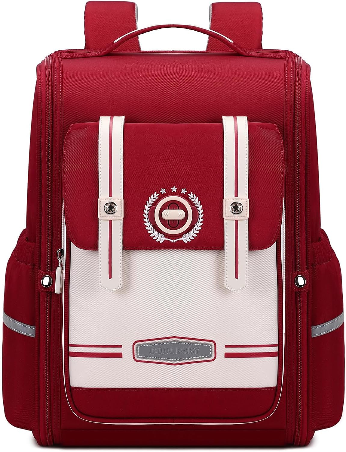 School Backpack Girls Ergonomic, Children's Backpacks 1-4th Class with Chest Strap, 2025 School Bag School Lightweight with Reflective 21L - Red – Bild 7