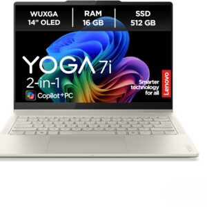 Lenovo Yoga 7i 2-in-1 AI Laptop | Copilot+ PC | 14 Inch 2.8K OLED | Intel Core Ultra 7 256V | 16GB RAM | 512GB SSD | Intel Arc GPU | Win11 | QWERTZ | Includes Yoga Pen | 3 Year Warranty Exclusive to Amazon