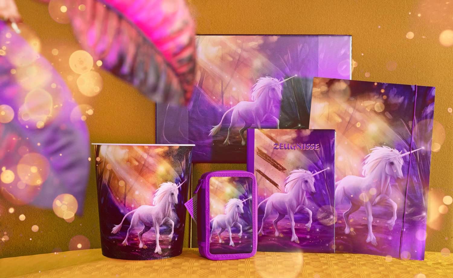 Idena 20126 Triple Pencil Case with 3 Zip Compartments Unicorn Design Filled Pencil Case with 47 Pieces – Bild 7