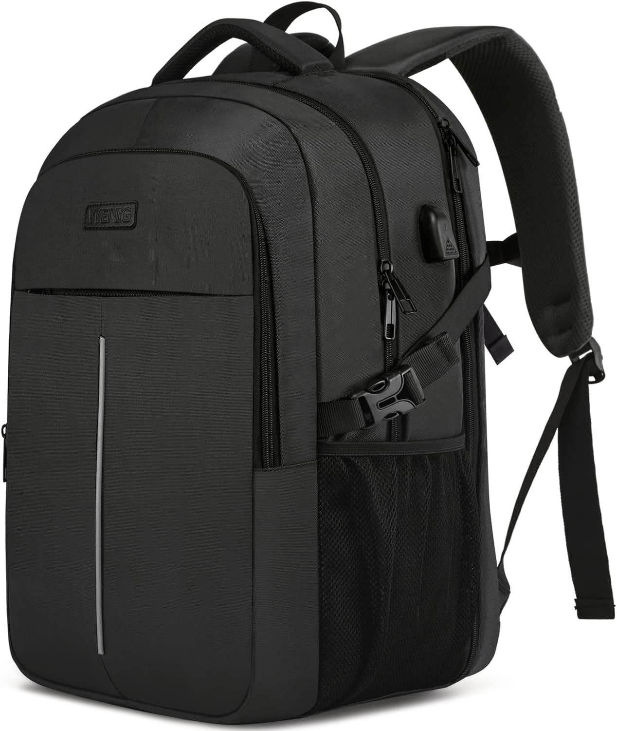 Extra Large Backpack Men's 55L 18.4 Inch Laptop for School Work with USB Charging Port Waterproof Business Travel Notebook Bag School Backpack for Men Women Boys Teenagers Black