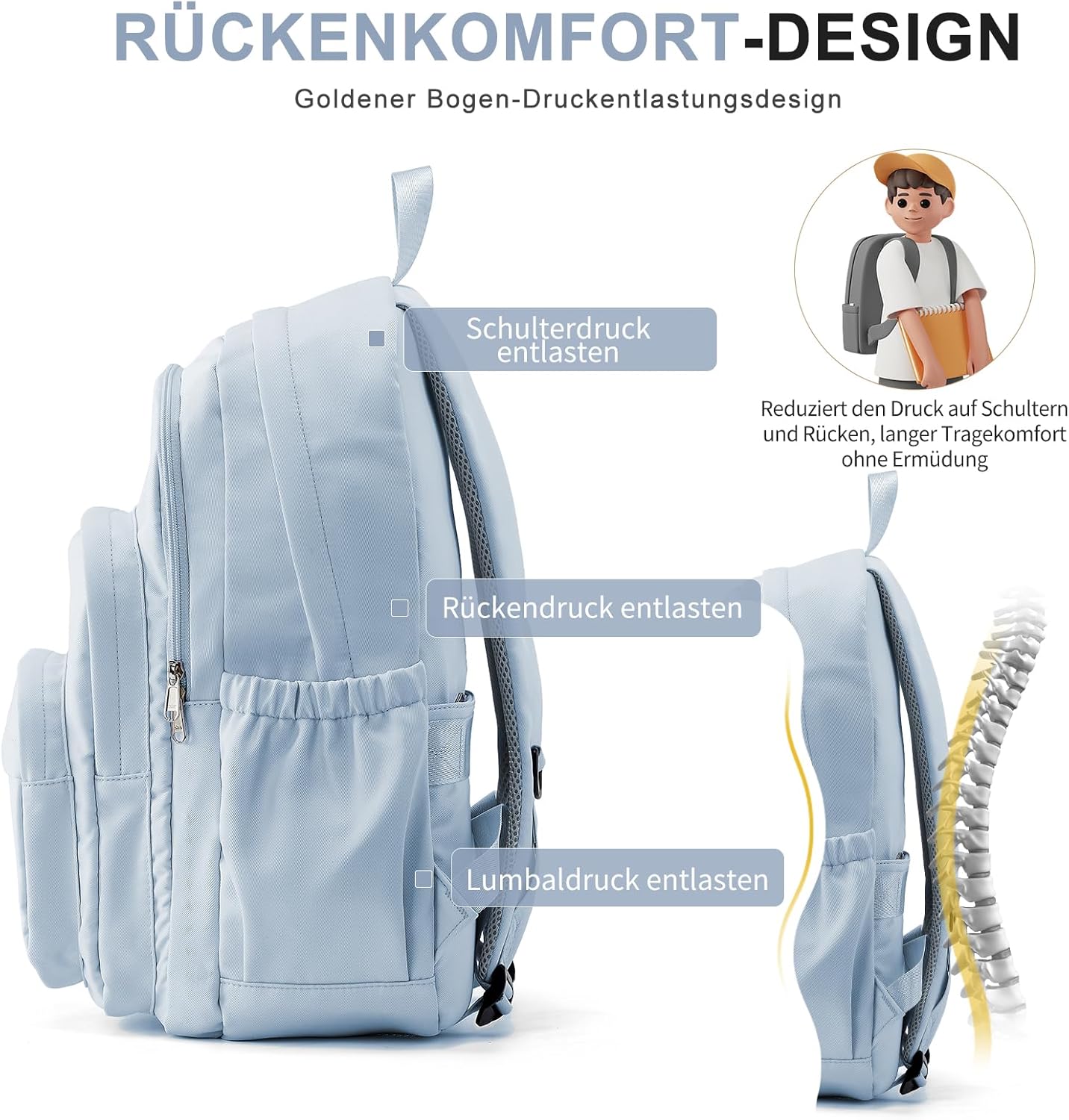 Backpack Women Men Lightweight School Backpack Teenager Girls Boys – Bild 7