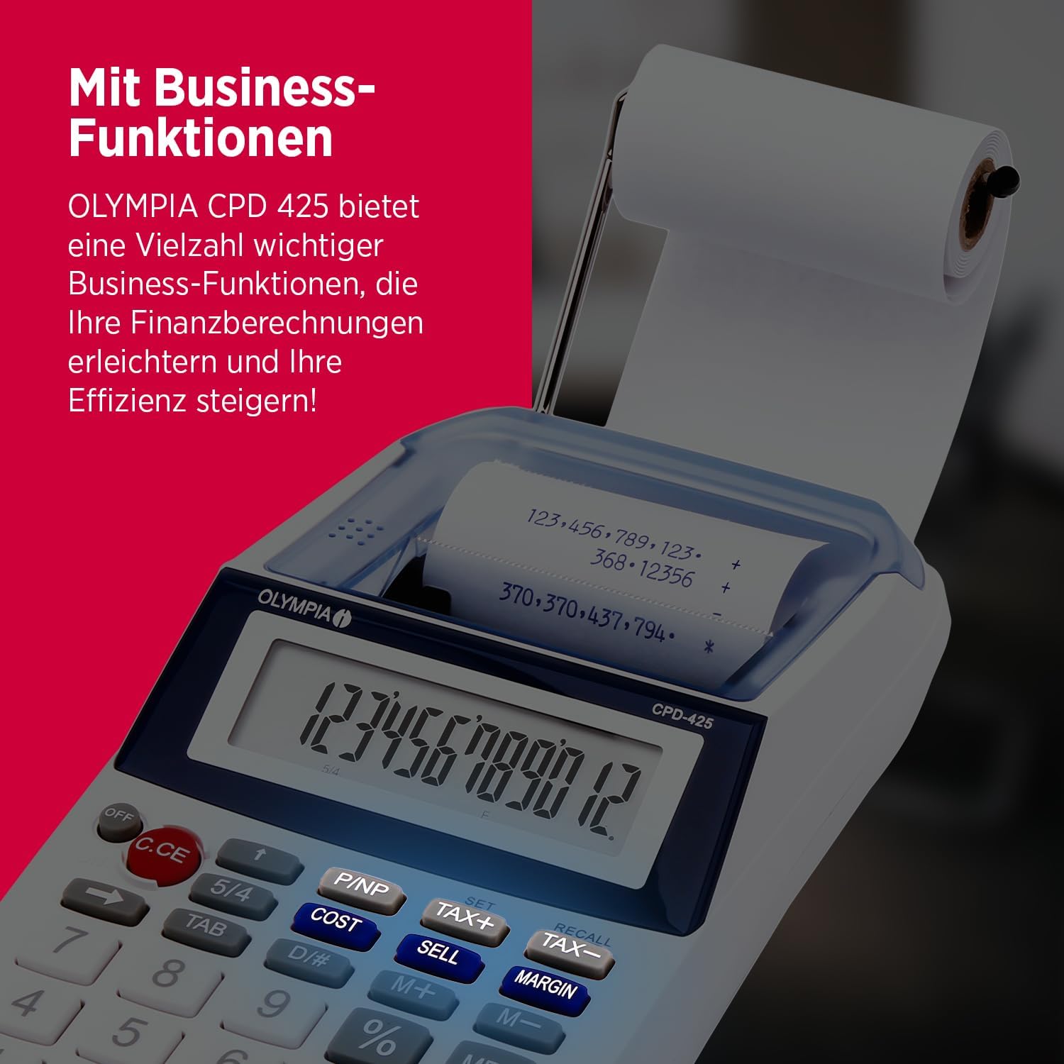 Olympia CPD 425 Mini Printer, Battery, Tilted Display, Printing Functionality – Bild 4