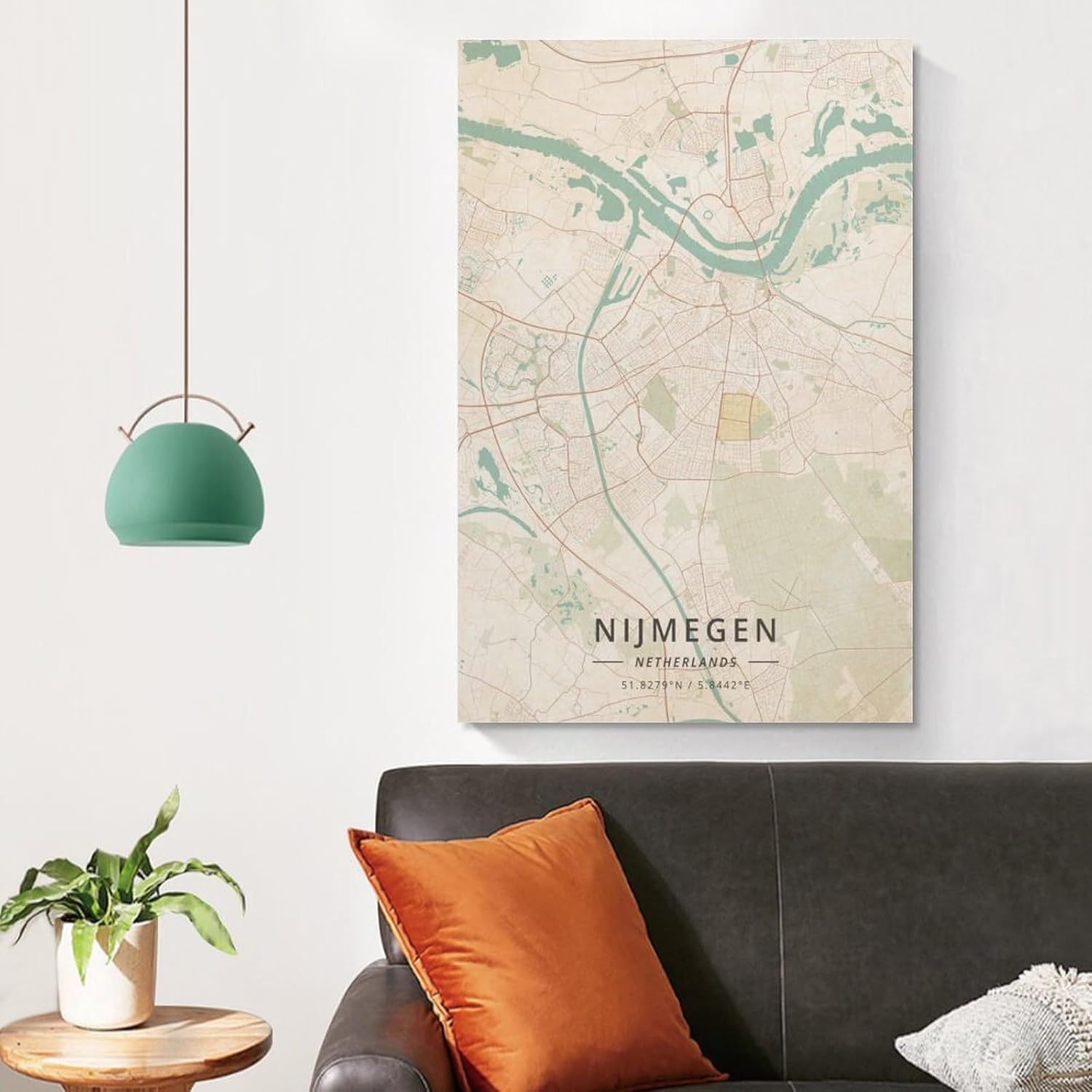 LZTEN Nijmegen Niederland-Karten-Poster, Vintage-Druck, Leinwand, Wandkunstdruck, Poster für Zuhause, Schule, Büro, Dekoration, ungerahmt, 60 x 90 cm – Bild 3
