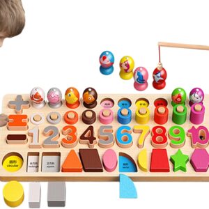 Genérico Digitales Holzspiel 5 in 1 - Formenpaarspiel - für Kinder, Klassenzimmer, Schule, Zuhause, Familienaktivitäten, Reisen, Camping, Vorschulgruppe