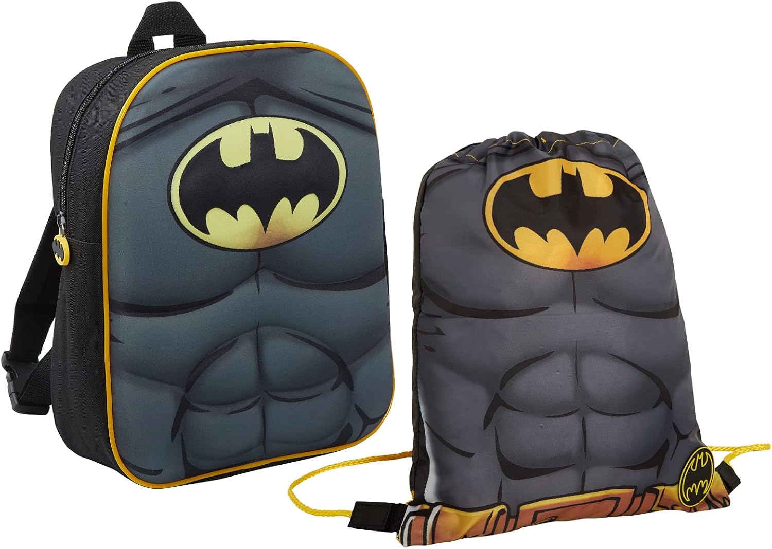 Batman DC Comics Kids Sports Swimming PE Black Drawstring Bag One Size Drawstring Bag, black, Unit size – Bild 6