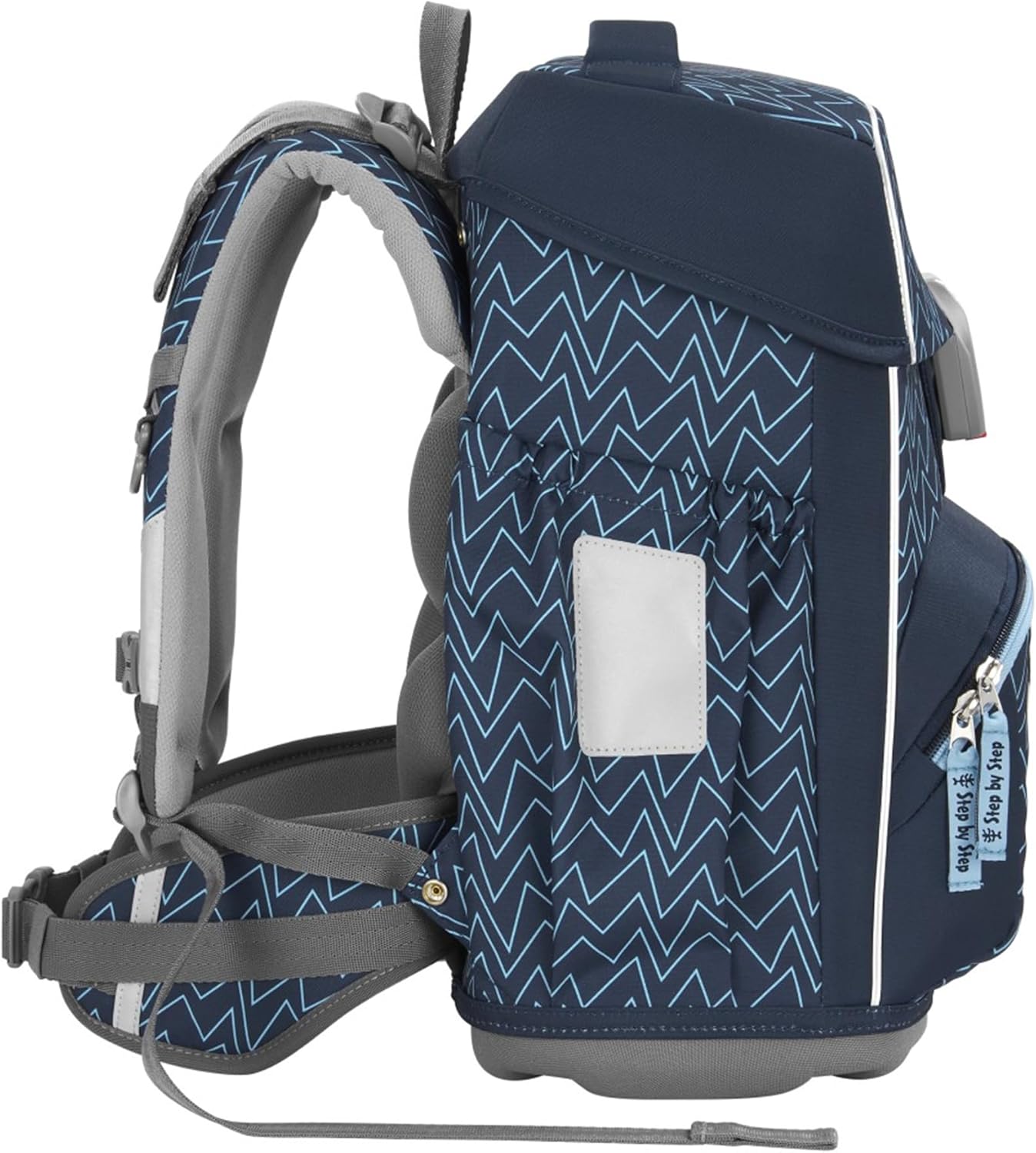 Step by Step Basis Blue Lines School Bag Set, 4 Pieces, Blue, Ergonomic Satchel with Reflectors, Hip and Chest Strap, for Children from 1st Grade, 20 Litres, Blue Lines, Casual – Bild 5