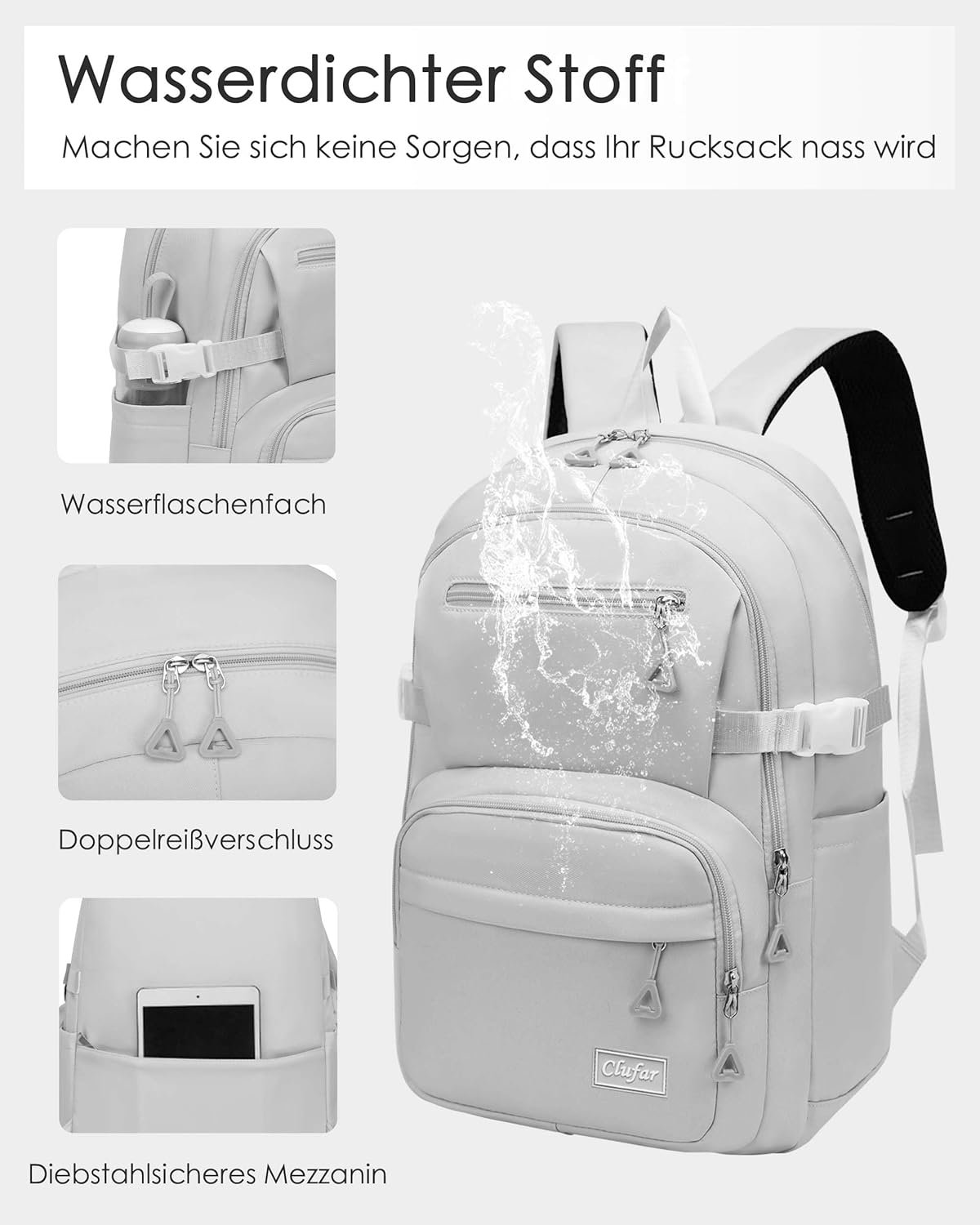 School Backpack Girls Boys Teenagers Waterproof School Bag Lightweight Backpack School Bag Comfortable School Bag Backpack Multi Bag School Backpacks Large for Girls Boys – Bild 6