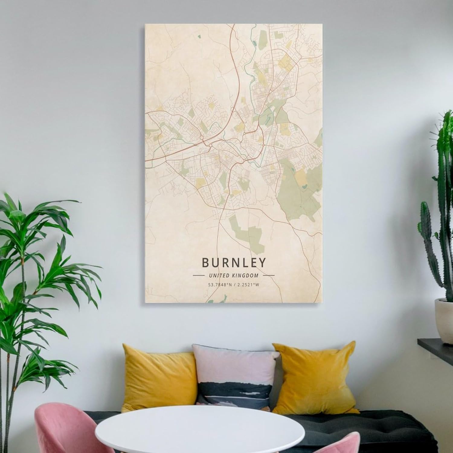 LZTEN Burnley Poster mit Karte des Vereinigten Königreichs, Vintage-Druck, Leinwand, Wandkunstdruck, Poster für Zuhause, Schule, Büro, Dekoration, ungerahmt, 40 x 60 cm – Bild 7