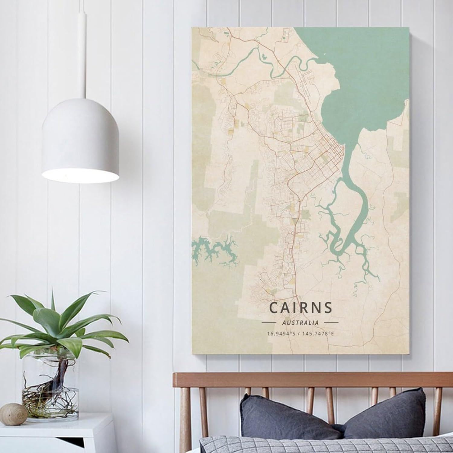LZTEN Cairns Australien-Karten-Poster, Vintage-Druck, Leinwand, Wandkunstdruck, Poster für Zuhause, Schule, Büro, Dekoration, ungerahmt, 30 x 45 cm – Bild 5