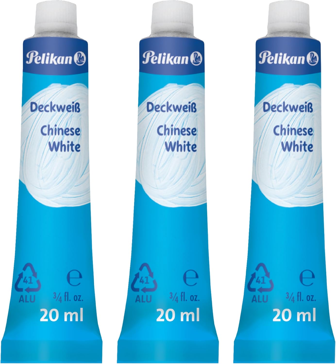 Pelikan 732/7/1/B Opaque White 1 Tube, 20 ml (3 Tubes/Opaque White)