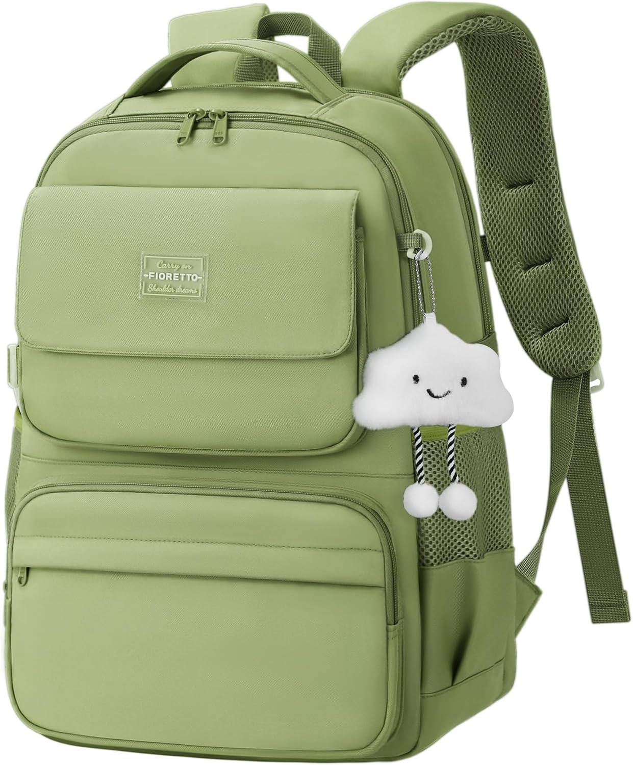 FIORETTO Schulrucksack Teenager Mädchen Rucksack Damen mit 15,6" Laptopfach, Wasserfest, Leicht, 25L für Schule & Reise