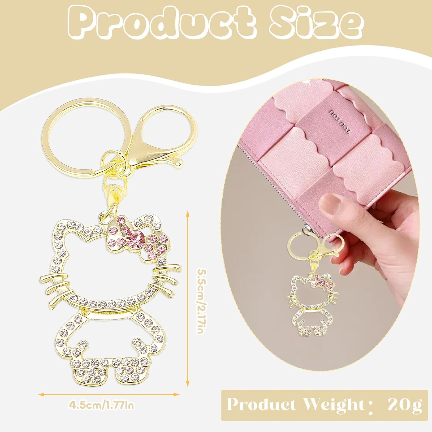 Cute Keychain, 3D Cute Kawaii Anime Key Chain, Decorative Accessories for Handbags, School Bag, Gift for Girls – Bild 2