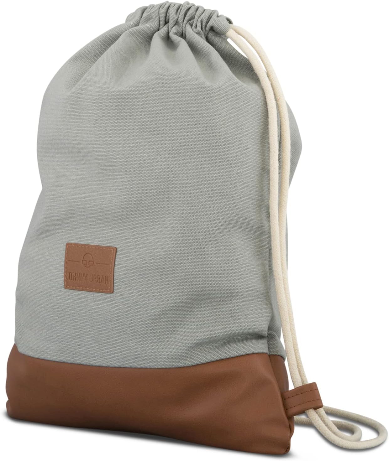 Johnny Urban “Luke” Canvas Gym Bag - Hipster Gym Bag - Sports Bag - Backpack for Men and Women with Inner Pocket – Made of Durable Cotton Canvas and Vegan Leather, grey – Bild 2