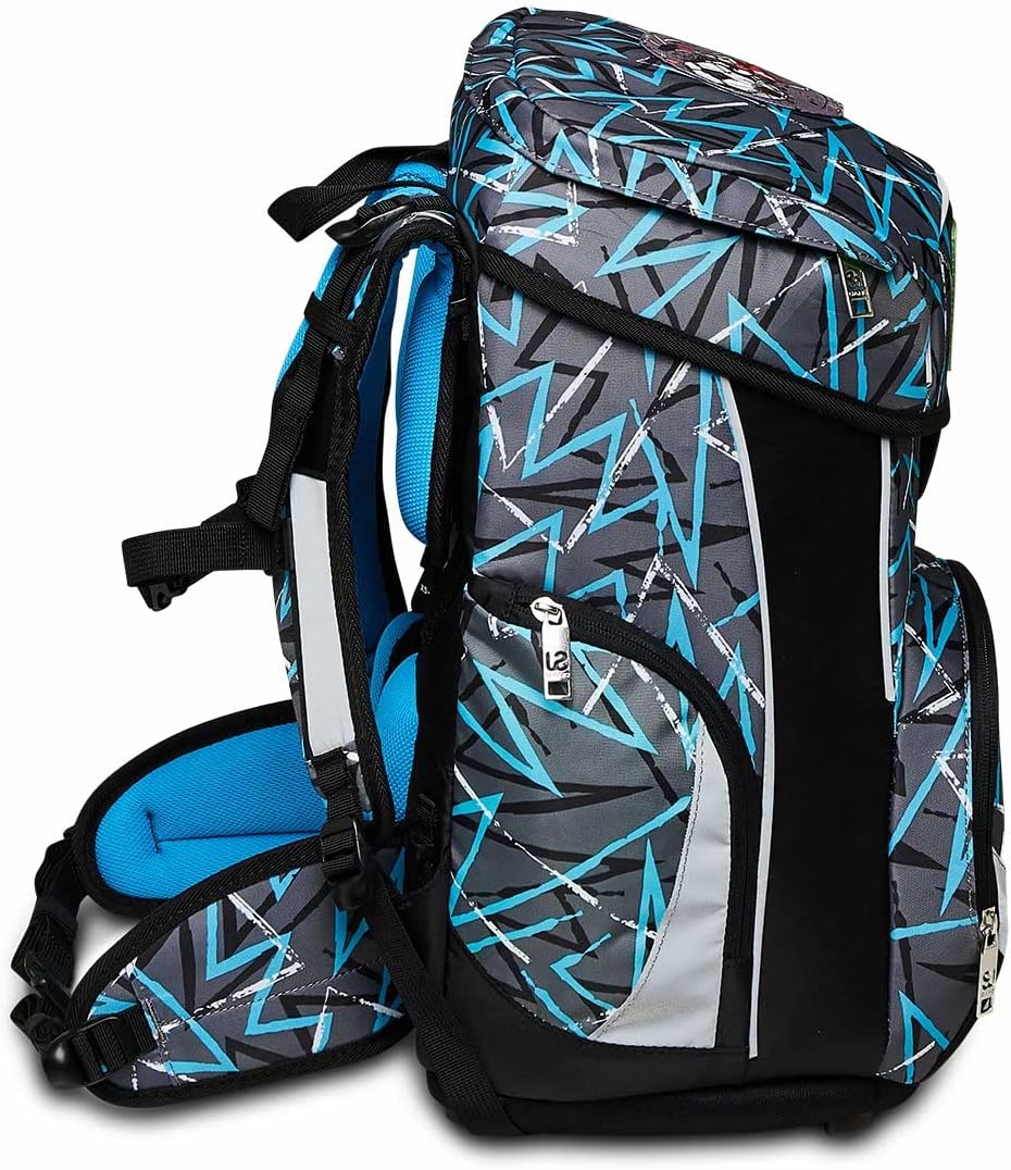 SJ Schulranzen Set 4-teilig Ergonomischer Schulrucksack, Ultraleichte Schultasche, 22 LT, ab 1. Klasse mit Mäppchen und Turnbeutel, Kinder Grundschule Mädchen Jungen – Bild 2