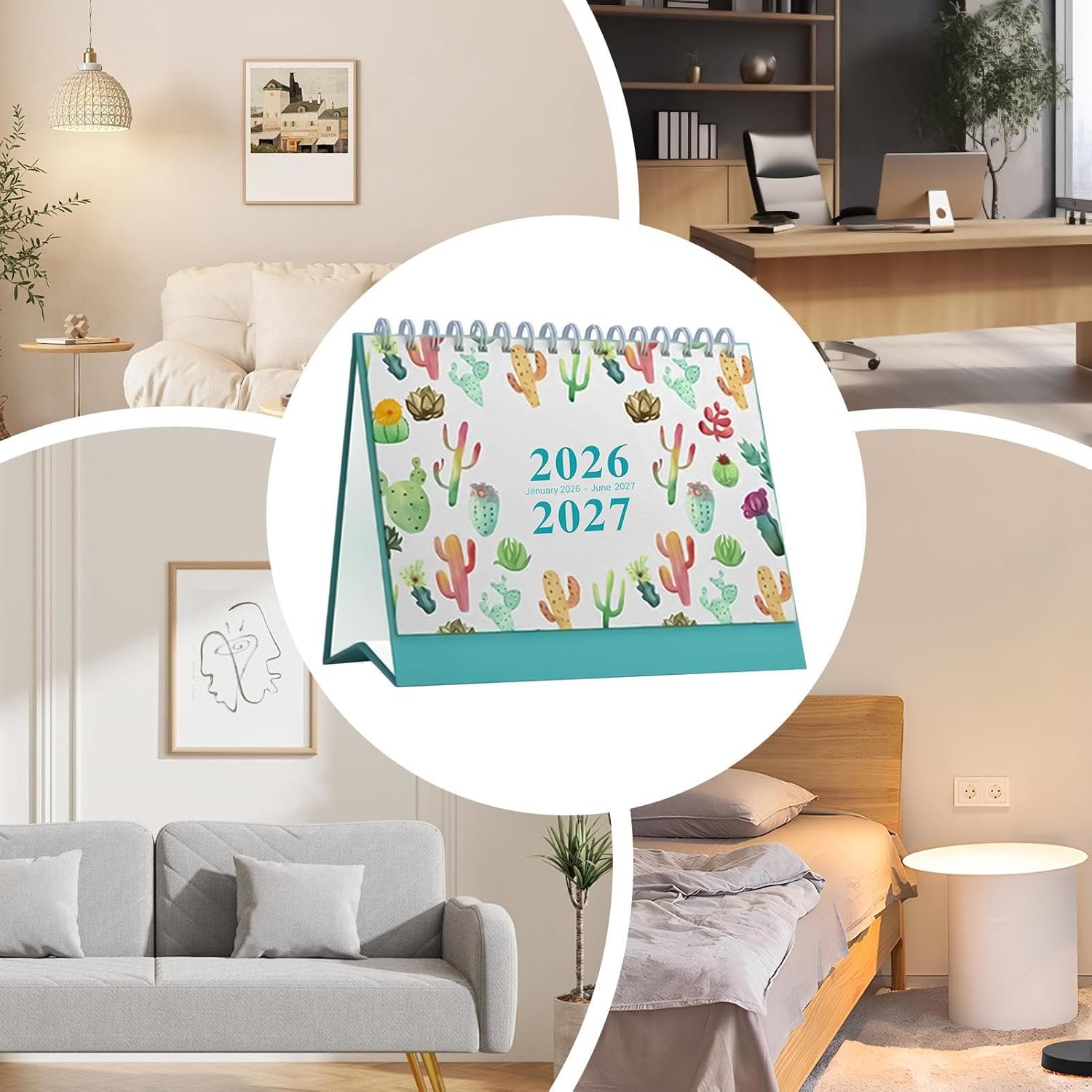 Desk Calendar 2026, Weekly and Daily Planner for 18 Months with Notes - January 2026 to June 2027 Calendar Desk Decoration - For Home Office School Planner Academic Timetable Planning Teacher Un – Bild 4