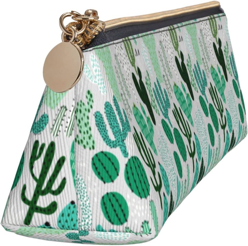 Cute Cactus Pencil Case Cosmetic Bag Pen Bag Triangle Leather Storage Bag Zipper Stationery Organizer for Adults Office, Cute Cactus, Bag organiser – Bild 4