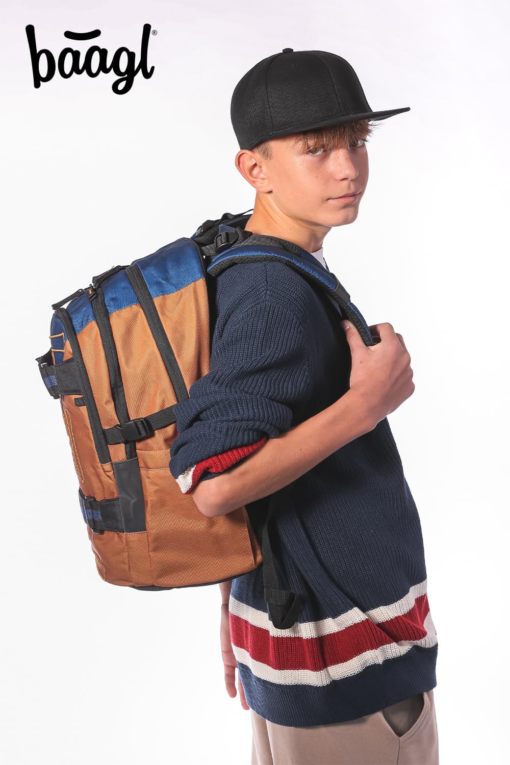 Baagl Schulrucksack Set Jungen 3 Teilig (Skateboard Rucksack, Mäppchen, Sporttasche), Schultasche ab 3. Klasse, Grundschule Ranzen mit Brustgurt, Ergonomischer Schulranzen, 25 l – Bild 6