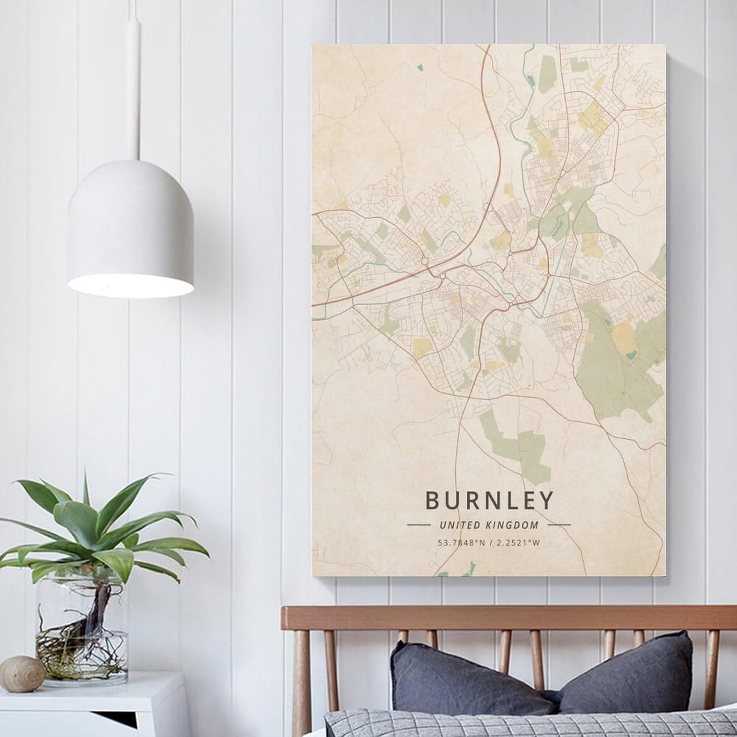 LZTEN Burnley Poster mit Karte des Vereinigten Königreichs, Vintage-Druck, Leinwand, Wandkunstdruck, Poster für Zuhause, Schule, Büro, Dekoration, ungerahmt, 40 x 60 cm – Bild 5