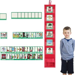 Children's Calendar, Visual Timetable with 45 Pieces Routine Cards, Autism Children's Calendar, Vision Board, Weekly Planner, Routine Schedule Cards, Daily Schedule Cards, Children's Picture Cards for