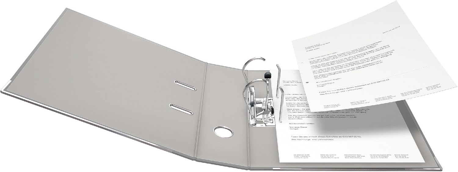 Original Falken Pack of 3 Polypropylene Colour Folders, Made in Germany, 8 cm Wide, DIN A4, Grey, Vegan Plastic Folder, Ring Binder, Letter Folder, Office Folder, Plastic Folder, Slotted Folder – Bild 4