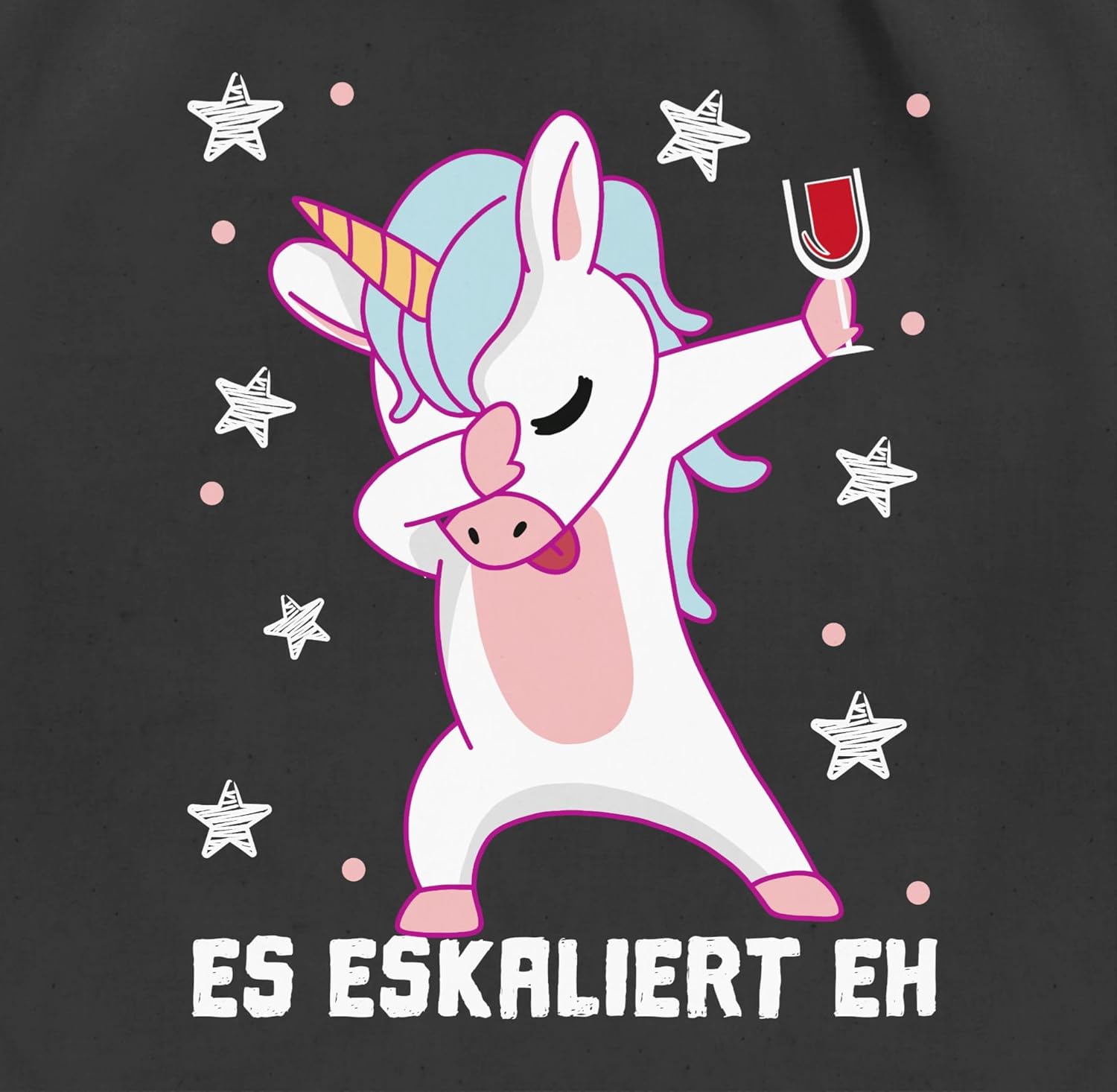 Shirtracer - Party & Alcohol Women's – Es eskaliert eh Unicorn with Wine Glass White – Gym Bag and Cloth Bag Made of Cotton – Bild 2