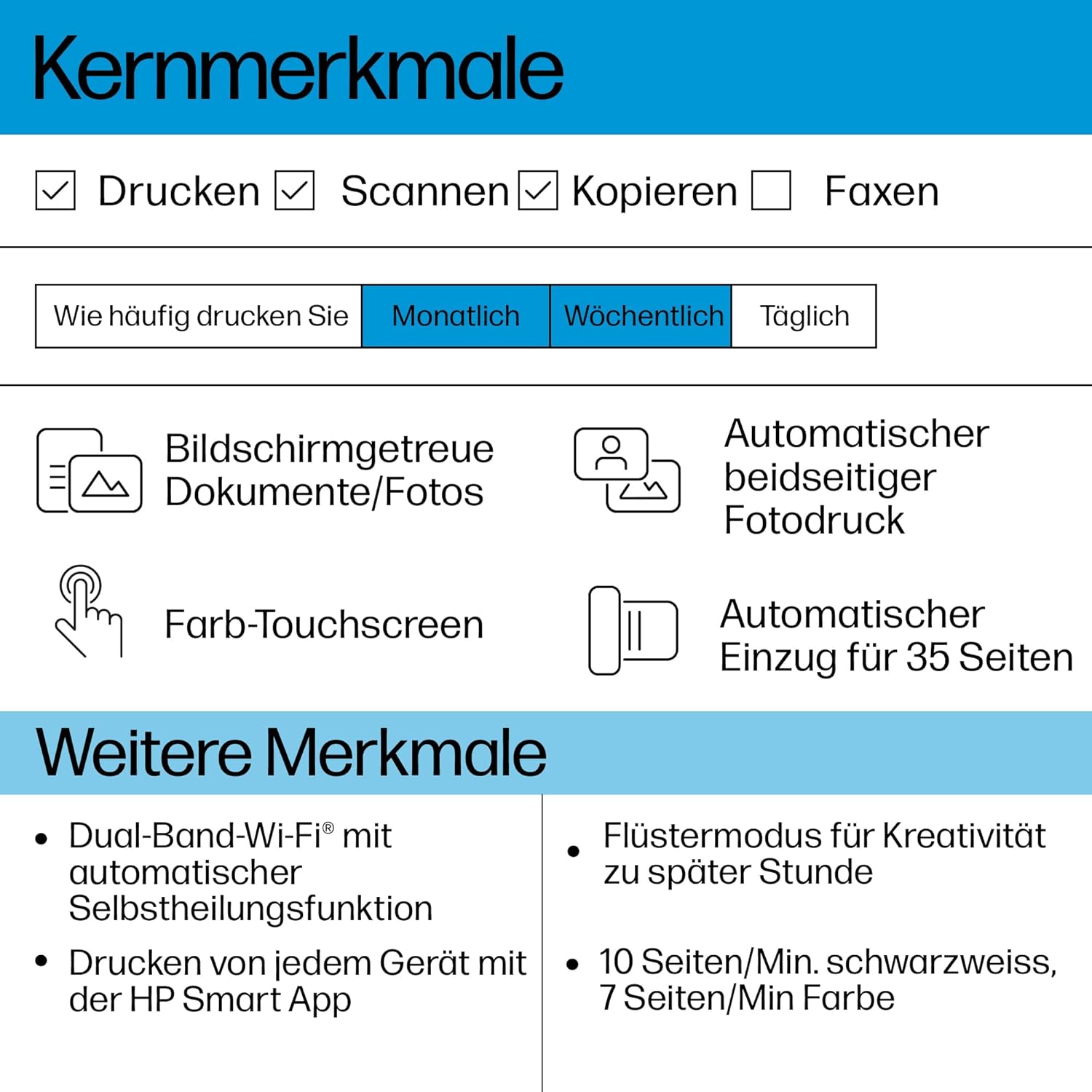 HP Envy 6520e Multifunction Printer, 6 Months Free Printing Instant Ink Included, Print, Copy, Scan, Mobile Fax, Wi-Fi, Automatic Document Feeder, Touchscreen – Bild 2