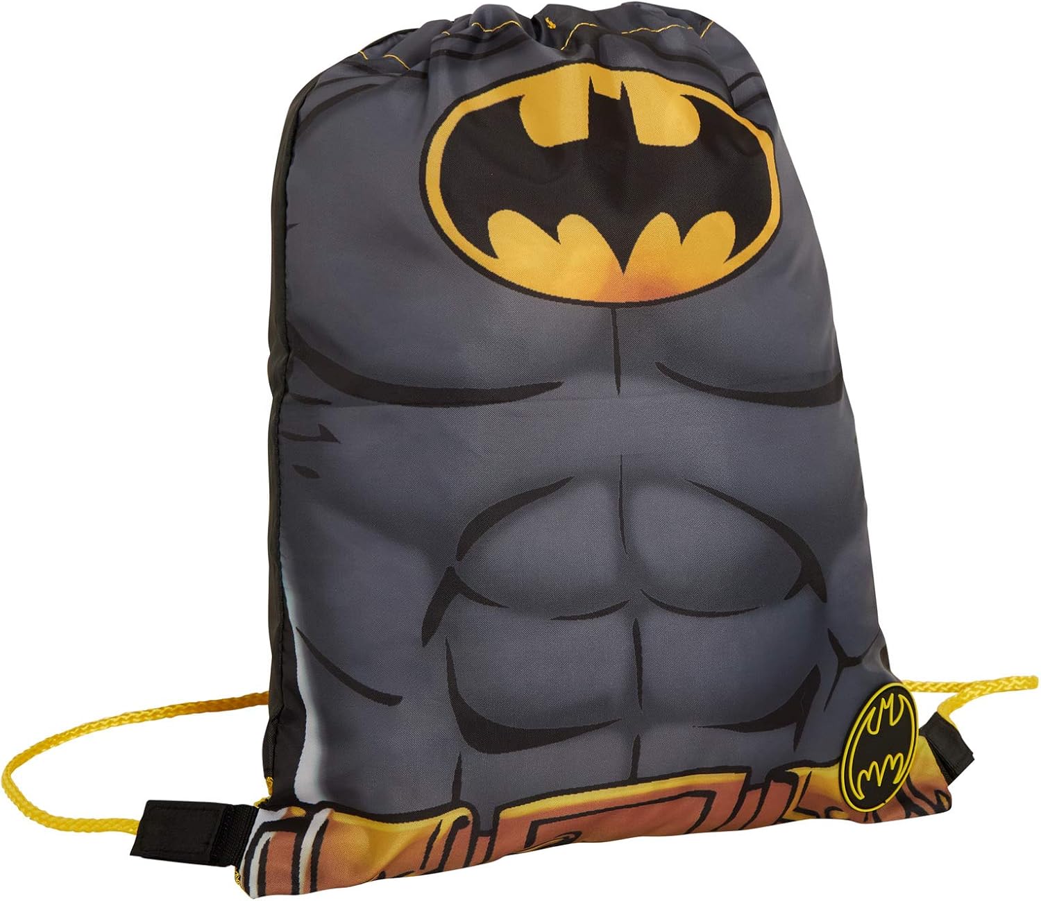 Batman DC Comics Kids Sports Swimming PE Black Drawstring Bag One Size Drawstring Bag, black, Unit size
