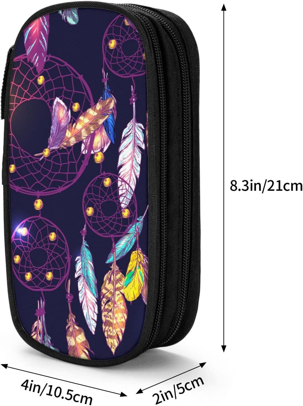 Large Capacity Pencil Case Dream Catcher Native Feather Neon Color Pencil Case Pen Case for Middle and High School Office College Adult Girls and Boys, As Pic, Bag organiser – Bild 3