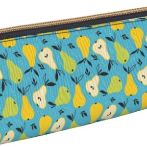 Fruit Pear Pattern Pencil Case Cosmetic Bag Pencil Case Triangle Leather Storage Bag Zipper Stationery Organizer for Adult Office, Fruit Pear Pattern, Bag organiser