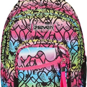 Seven Rucksack, gepolsterter Schulranzen für Schule, Sport und Freizeit, Geräumige Schultasche für Teenager, Mädchen und Jungen, mit Trinkflaschenfach, mehrfarbig